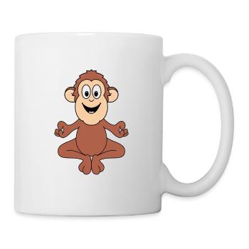 YOGA - AFFE - TIER - TIERISCH - KIND - BABY - FUN - Tasse - Weiß - Rechts