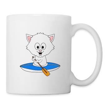 KANU - KAJA - WASSERSPORT - TIER - KATZE - FUN - Tasse - Weiß - Rechts