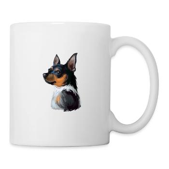 Teddy Roosevelt Terrier Hund Aquarell Illustratio - Tasse - Weiß - Rechts