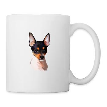Jouet Fox Terrier Chien Aquarelle Sketch Illustration - Mug blanc - blanc - Droite