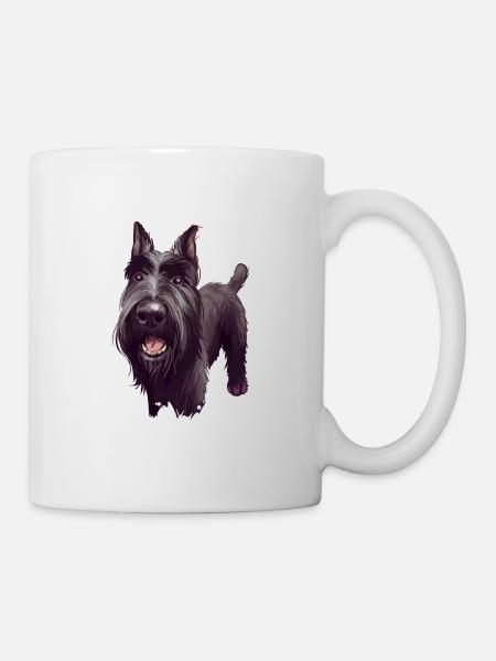 Mittelschnauze Standard Schnauzer Illustration de chien - Mug blanc - blanc