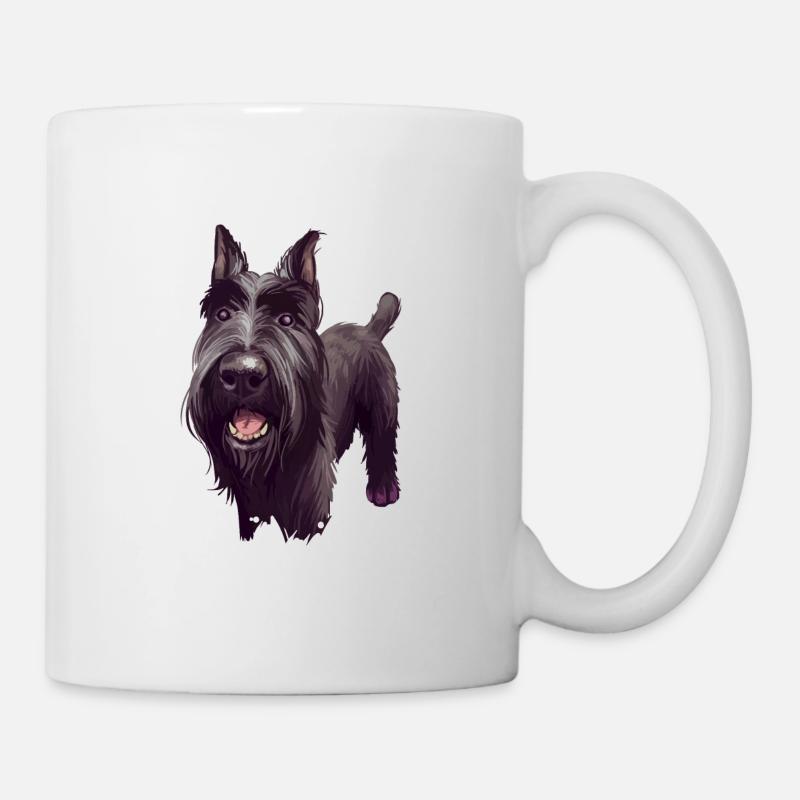Mittelschnauze Standard Schnauzer Illustration de chien - Mug blanc - blanc