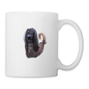 Taigan Kirgisischer Taighany Hund Aquarell Illustration - Tasse - Weiß - Rechts