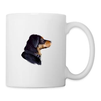 Siebenbürgischer Hund Aquarell Illustration - Tasse - Weiß - Rechts