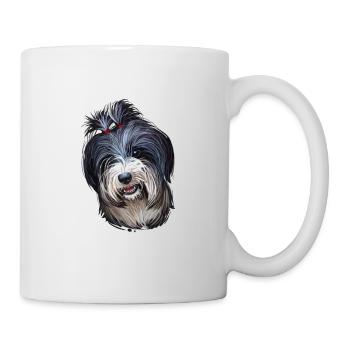 Tibetan Terrier Dog Watercolor Sketch Illustration - Mug - white - Right
