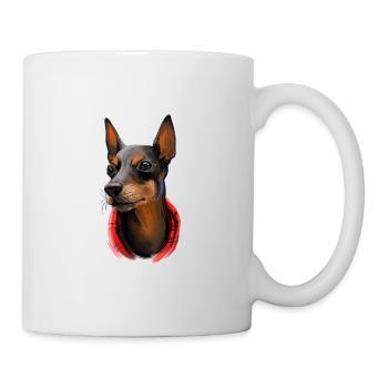 Toy Manchester Terrier Dog Watercolor Illustration - Mug - white - Right