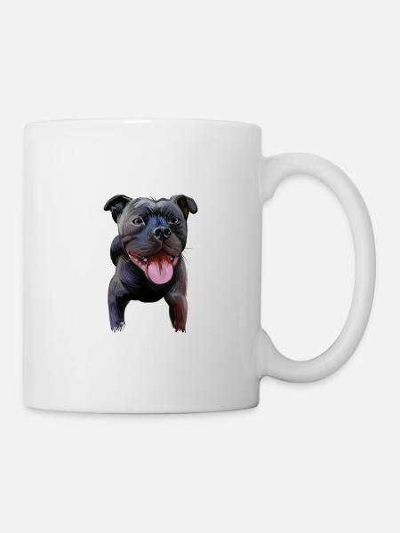 Staffordshire Bull Terrier Staffy Illustration de chien - Mug blanc - blanc