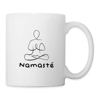 Namasté - Design yoga zen line - Mug blanc - blanc - Droite