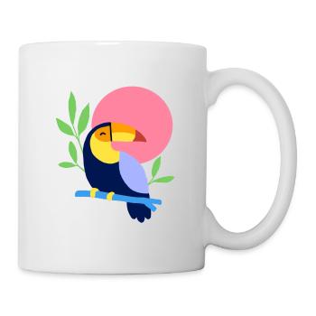 Bunter Tukan im Design "Farbenfroher Federfreund" - Tasse - Weiß - Rechts