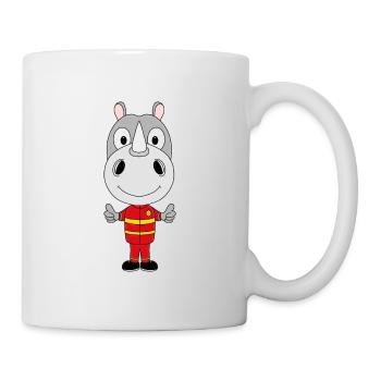 NASHORN - FEUERWEHR - FEUERWEHRMANN - FEUER - TIER - Tasse - Weiß - Rechts
