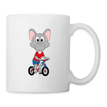 RATTE - FAHRRAD - TIER - SPORT - KIND - BABY - FUN - Tasse - Weiß - Rechts