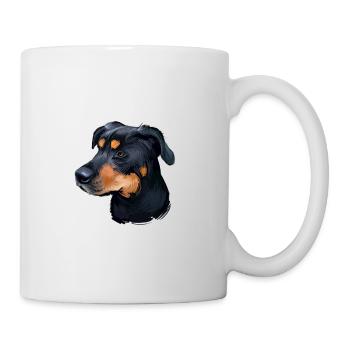 Griffon Bruxellois Dog Watercolor Illustration - Mug - white - Right