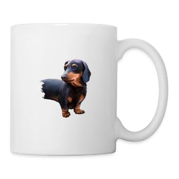 Dachshund Dog Watercolor Sketch Illustration - Mug - white - Right