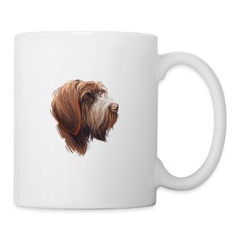 Wirehaired Pointing Griffon Dog Illustration - Mug - white - Right