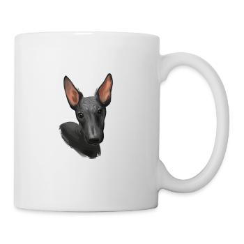 Peruanischer haarloser Hund Aquarell Illustration - Tasse - Weiß - Rechts