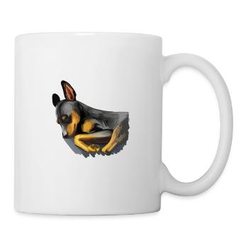 Miniatur Pinscher Welpe Hund Aquarell Illustrati - Tasse - Weiß - Rechts