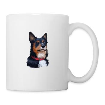 Welsh Sheepdog Dog Watercolor Art Illustration - Mug - white - Right