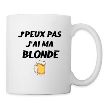 J'peux pas j ai ma blonde - Mug blanc - blanc - Droite