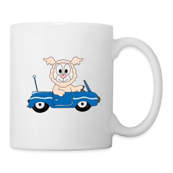 AUTO - CABRIO - LAMA - ALPAKA - TIER - KIND - BABY - Tasse - Weiß - Rechts