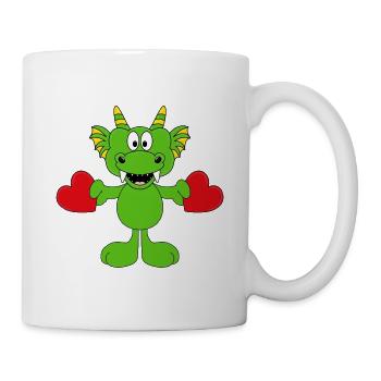 DRACHE - LIEBE - LOVE - HERZEN - VERLIEBT - BABY - Tasse - Weiß - Rechts