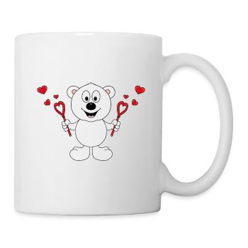 EISBÄR - SEIFENBLASEN - LIEBE - LOVE - TIER - BABY - Tasse - Weiß - Rechts