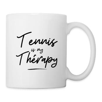 Tennis is my thérapy - idée cadeau - sport humour - Mug blanc - blanc - Droite