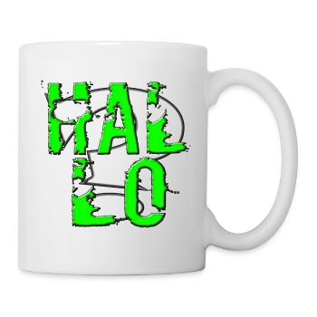 Hallo - Tasse - Weiß - Rechts