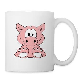SCHWEIN - TIER - KIND - BABY - Tasse - Weiß - Rechts