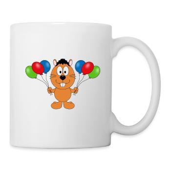 BIBER - OTTER - MARDER - LUFTBALLONS - TIER - BABY - Tasse - Weiß - Rechts