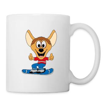 HYÄNE - SNOWBOARD - WINTERSPORT - SPORT - TIER - Tasse - Weiß - Rechts