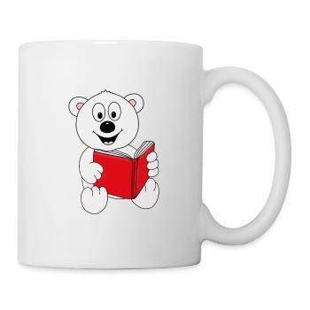 EISBÄR - LESEN - BUCH - GESCHICHTE - TIER - KIND - Tasse - Weiß - Rechts