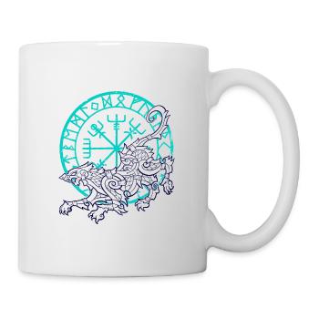 Nordisches Design Fenrir und Vegvisir - Tasse - Weiß - Rechts