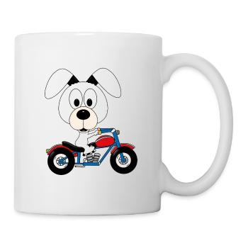 MOTORRAD - BIKER - HUND - KIND - BABY - TIER - Tasse - Weiß - Rechts