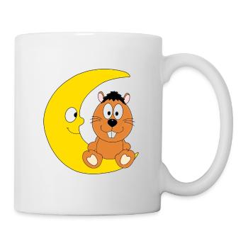 OTTER - BIBER - MARDER - MOND - TIER - KIND - BABY - Tasse - Weiß - Rechts