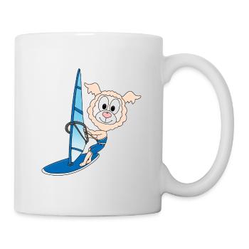 LAMA - ALPAKA - WINDSURFER - SURFER - TIER - KIND - Tasse - Weiß - Rechts