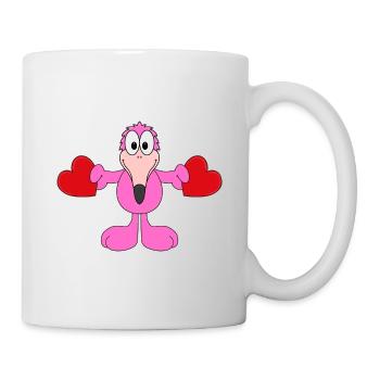 FLAMINGO - LIEBE - LOVE - VOGEL - TIER - BABY - Tasse - Weiß - Rechts