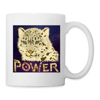 Power, Kraft, Energie, Raubkatze, Kopf - Universum - Tasse - Weiß - Rechts