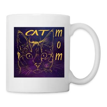 Maman Chat - Mère Chat - Tête de Chat - Univers - Mug blanc - blanc - Droite