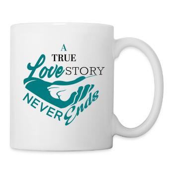 Hundepfote Love Story - Tasse - Weiß - Rechts