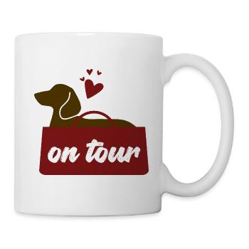 Dackel on tour - Tasse - Weiß - Rechts
