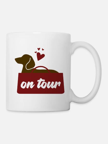 Dackel on tour - Tasse - Weiß