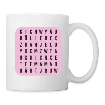 Wortsuch Ich liebe dich Mama shirt - Tasse - Weiß - Rechts