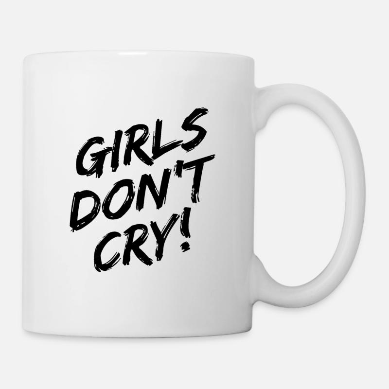 Les filles ne pleurent pas! Design noir - Mug blanc - blanc
