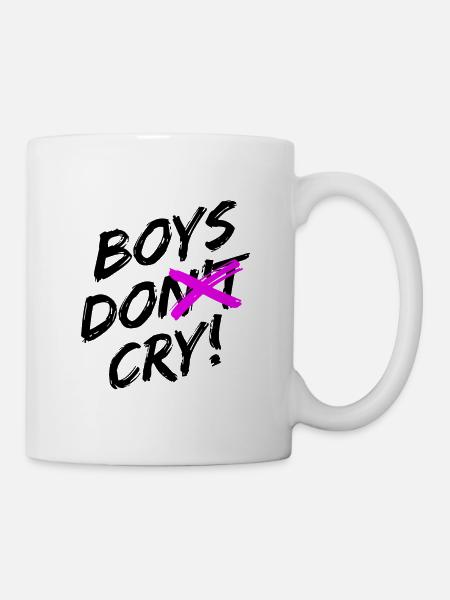 Les garçons pleurent! Design noir - Mug blanc - blanc
