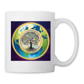 Baum und Blume des Lebens auf Planet Erde - Univer - Tasse - Weiß - Rechts