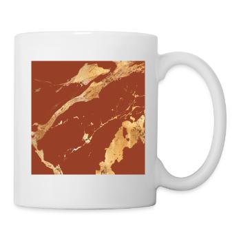 Brown-Gold Marble effect - Mug - white - Right