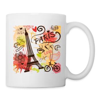 Paris Eiffel Tower French Love Parisian Souvenir - Mug - white - Right
