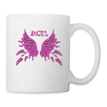 angel,pink,federn,angelwings,Flügel - Tasse - Weiß - Rechts