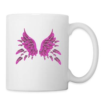 engel,pink,federn,angelwings,Flügel - Tasse - Weiß - Rechts