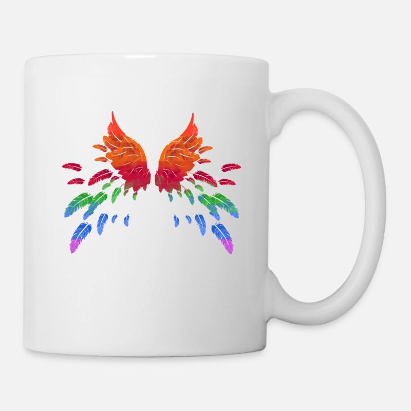 ailes colorées, ailes d’ange, ailes d’ange - Mug blanc - blanc